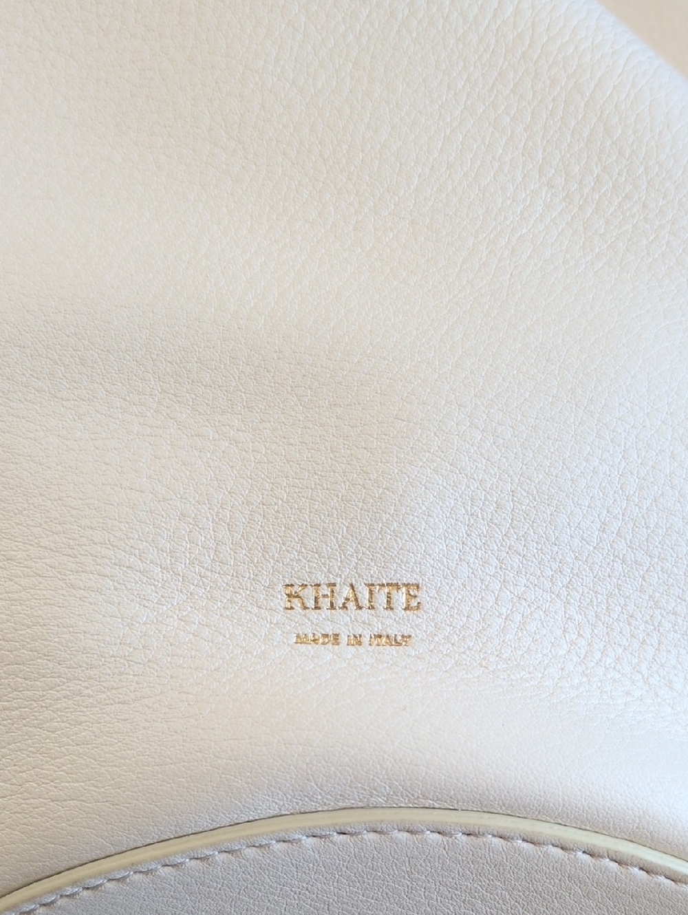 KHAITE Cream Pebble Leather Bag - Picture 2 of 8